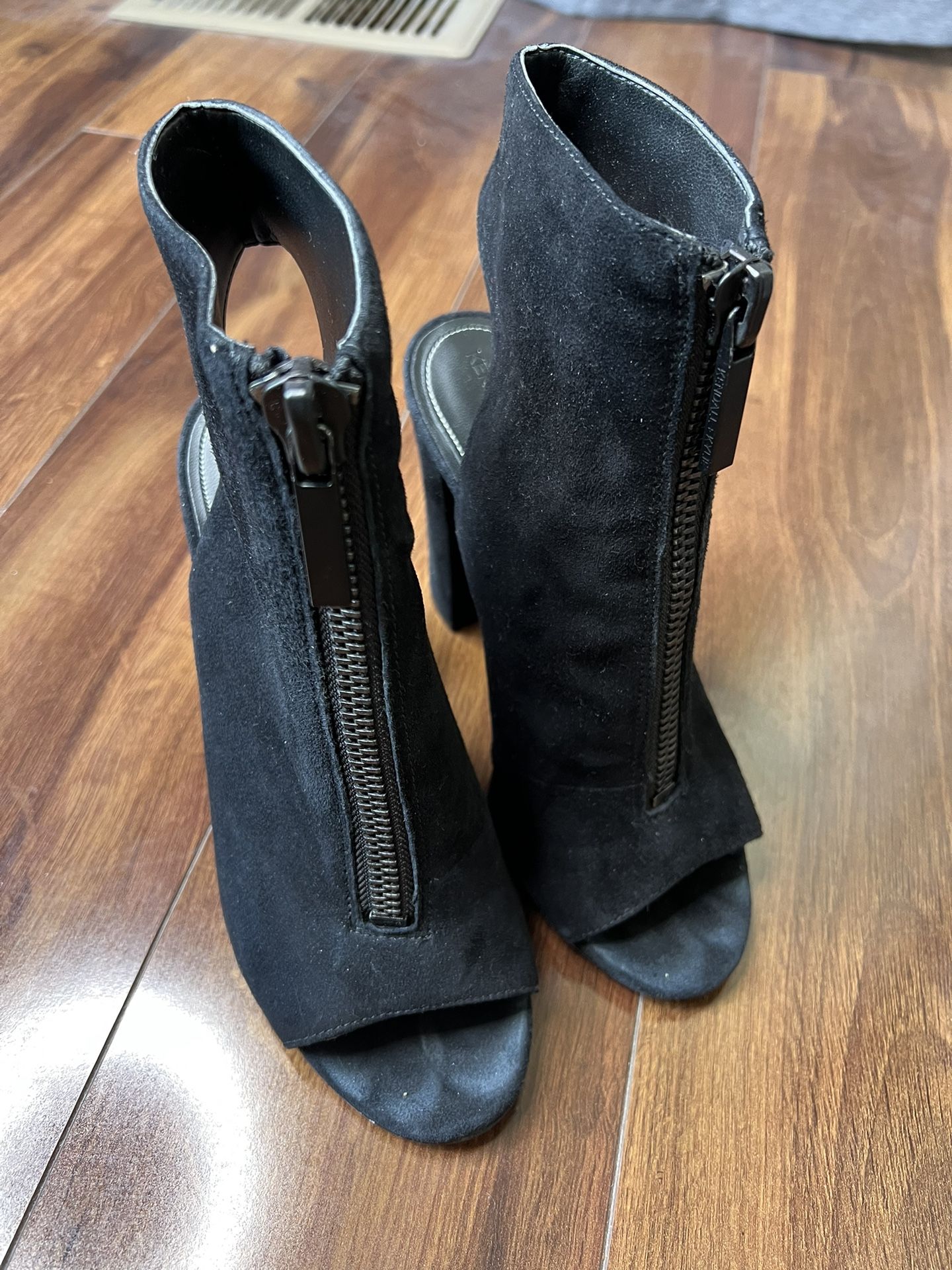 Black Open Toe Booties size 6M