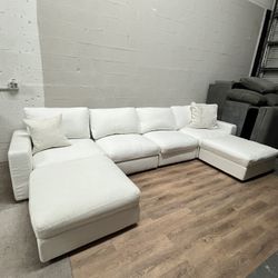 White Soft Modular 150 Inch Sectional 