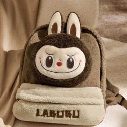 Classic Bag Series-LABUBU Berber Fleece Backpack (Brown)