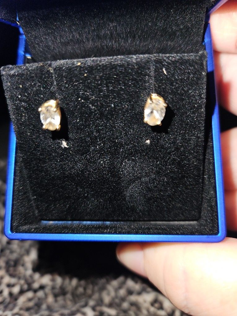 Lab Created Diamond Earrings TW .50 Set In 14k GOLD
