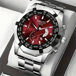 ORUSS Men's watch, authentic new model, large dial, calendar function,
