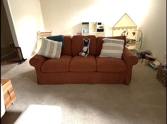 Orange courderoy couch