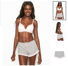 Ruffled ribbed sleep shorts victoria secret sz large