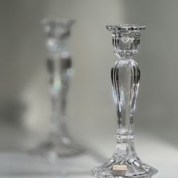 Vintage Oscar De La Renta Crystal Taper Candle Stick Holders Pair