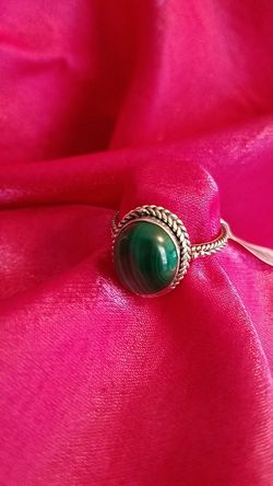 Bali Legacy African malachite ring in sterling silver size 8