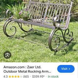 Outdoor Rocking Arm Chairs  Set Bronze 
