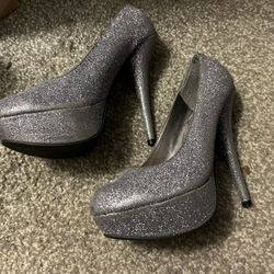 Darker Grey Sparkly High Heels
