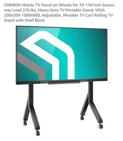 ONKRON Mobile TV Stand on Wheels for 70-110  Inch