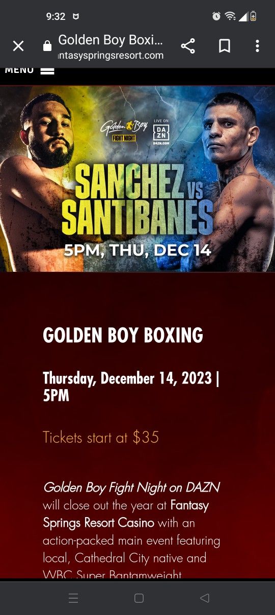 Golden Boy Boxing 🥊💪🥊 @Fantasy Springs Casino Special Event Center