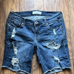 Torrid Distressed Jean Shorts