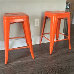 Orange bar stools 