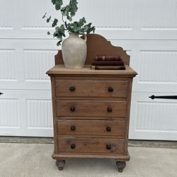 Vintage Solid Pine Nightstand / Chest