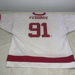 Sergei Fedorov Detroit Red Wings Logo Athletic Jersey Shirt Men Xxl Nhl W Stains