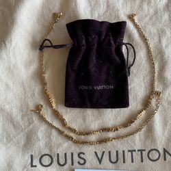 Authentic Louis Vuitton Gold Necklace & Bracelet Set