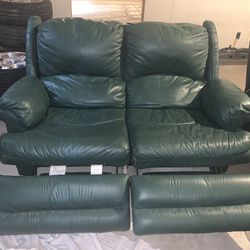 Green Reclinable Leather Couches