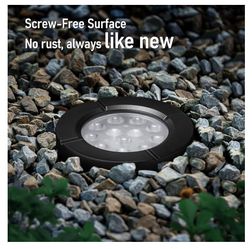 LEONLITE 18-Pack Dia. 4 Inch 5CCT Well Lights Flat Top Black 12-24V AC/DC, CRI90, 3000K, Landscape LED In Ground Outdoor for Garden Landscaping