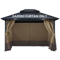 12 ft. x 14 ft. Gazebo Universal Replacement 4-Panel Privacy Curtain Sidewalls