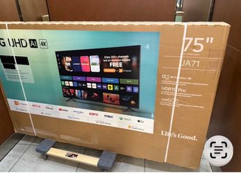 75 Lg tv smart 4k hdtv $55 down on Finacing 6 mo th warranty free delivery