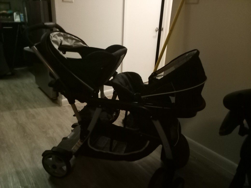 Double Baby Stroller With Car Seat