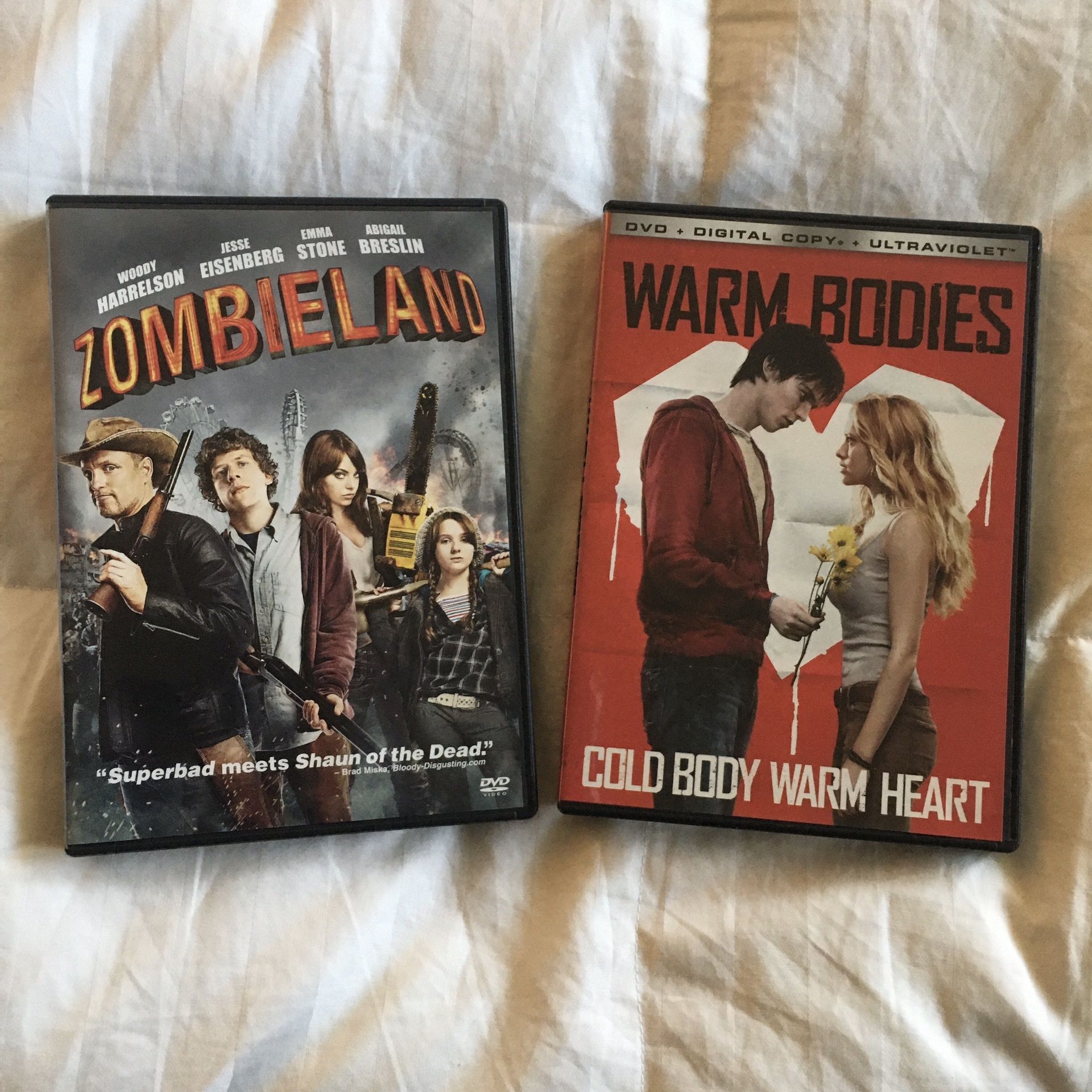 Zombieland & Warm Bodies DVDs (Zombie Movie Combo)