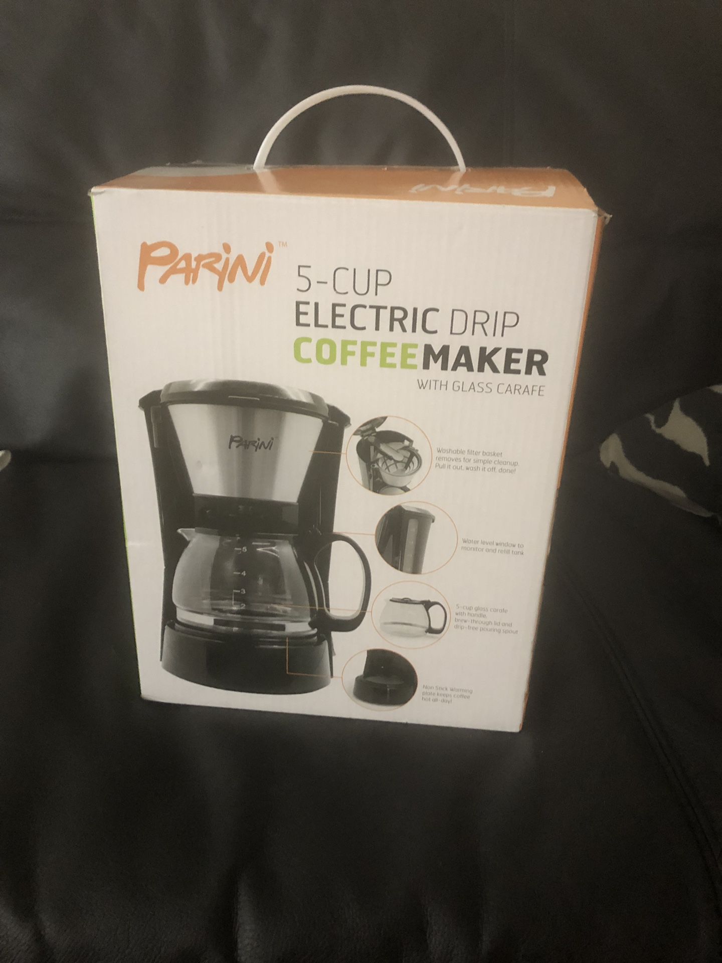 Parini 5 cup coffee maker with glass carafe(price negotiable)