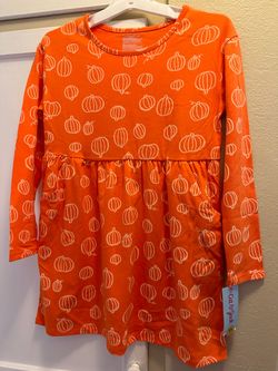 Pumpkin Dress Orange Girls Available in Size Medium 8 or Large 10/12 Cat & Jack