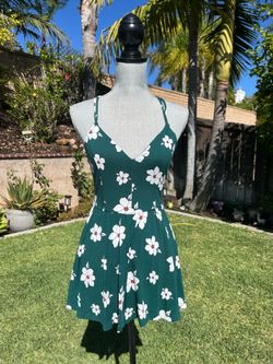 Juniors Medium Green Floral Romper Forever 21