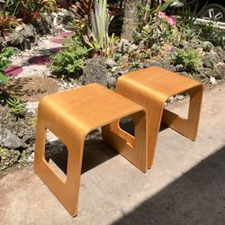 Wooden Stools by Lisa Norinder from Ikea, 1990s, Set of 2: 19”W x 14”D x 17.75”H