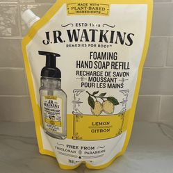 J.R. WATKINS Foaming Hand Soap Refill 1-Pack 28 Fl Oz. - Lemon Citron.  