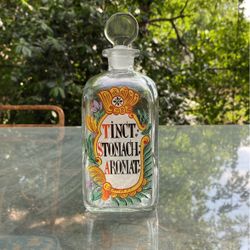 Vintage Pharmacy Jar Bottle  With Ground Stopper