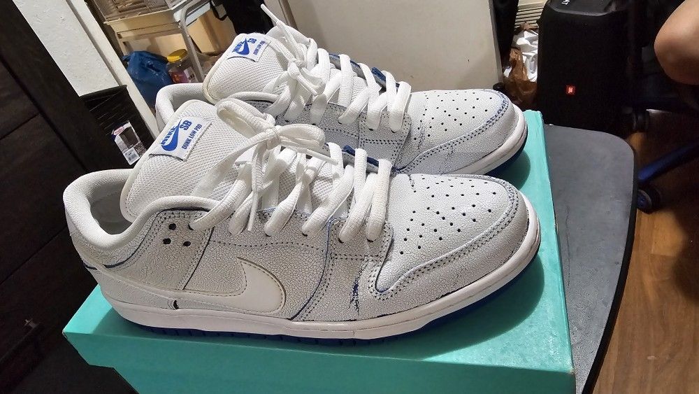 Nike Sb Dunk Premier White Game Royal