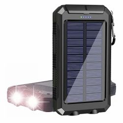  New In Box Solar Power Bank Charger 38800mAh Waterproof Portable External Backup Battery Built-in Dual USB/Flashlight for All Cell Phone,Tablet&Elect