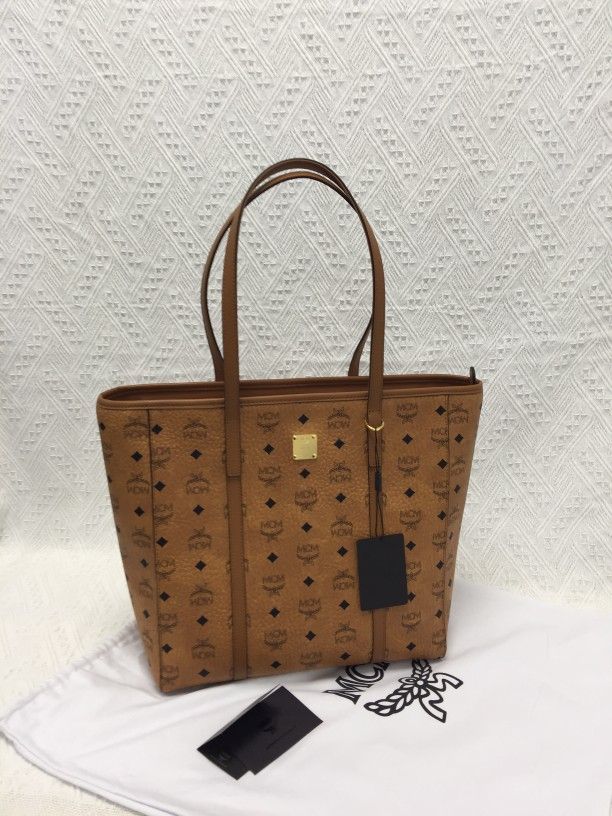 MCM Aren Top-Zip Shopper in Visetos Size Medium Tote Bag