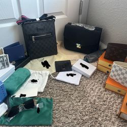 Wallets bags and sunglasses