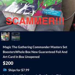 SCAMMER ALERT!!!! Magic The Gathering Cards