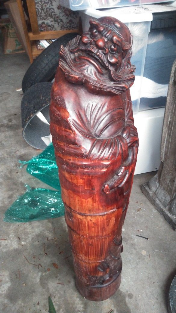 Scary, Cursed Hand carved Asian Statue 
