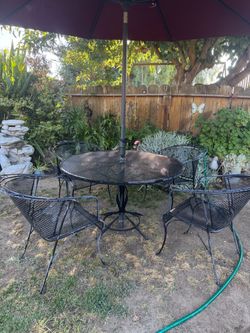 Wrought Iron Patio Table and Chair Set