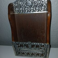Art Nuevo Metal Wood Wall Mail Organizer 