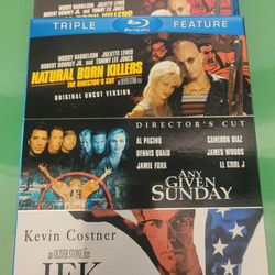 Natural Born Killers/Any Given Sunday/JFK (Blu-ray Disc, 2012, 3-Disc Set)