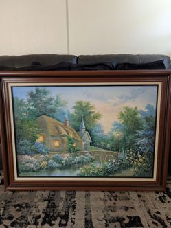 Landscape painting 31 in H x 44 in L frame size (C. Jaffey)
