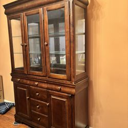 China Cabinet w/Hutch and Dining Room Table Set