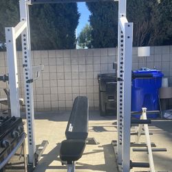 Fitness Gear Squat Rack Bench Set Exercise Workout 