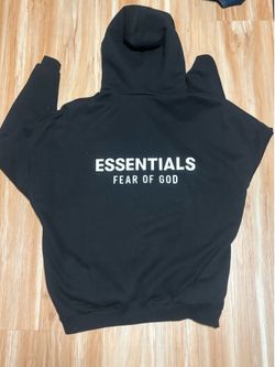 Essentials Hoodie Black on white
