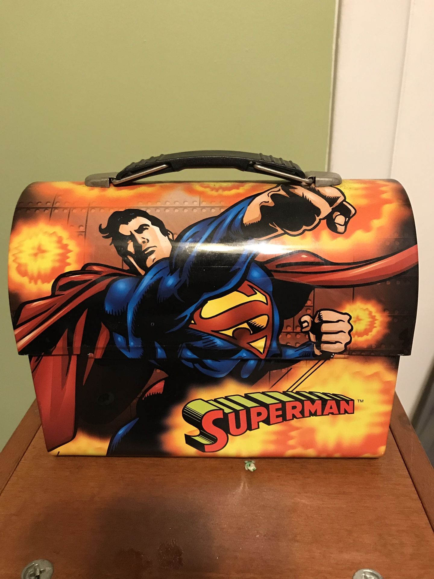 Tin Box Company Metal Dome Superman Lunch Box