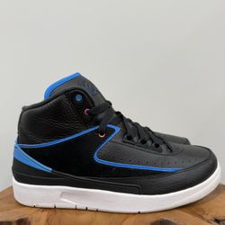 NIKE AIR JORDAN II 2 RETRO BG RADIO RAHEEM BLACK BLUE WHITE PINK 834276-015 7Y