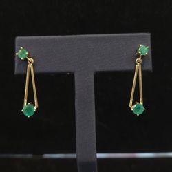 18k Gold Earrings With Stone 
