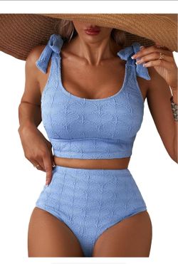 Tie Shoulder Strap Bathing Suits, Tummy Control Full Coverage Swimsuits