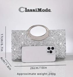 A Luxurious And Shiny Women'S Evening Bag, Stylish And Versatile, High-End Texture, a Small Clutch, Perfect for Parties And Events, with Sparkling Dec