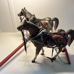 Vintage Brown  Horse & Harness Figurine | Collectible Harnessed Horse Statue Ornament | Equestrian Stables Home Decor vintage 