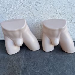 (2) Male Mannequins Torso Skin-Toned Hip Buttock Waist Display 